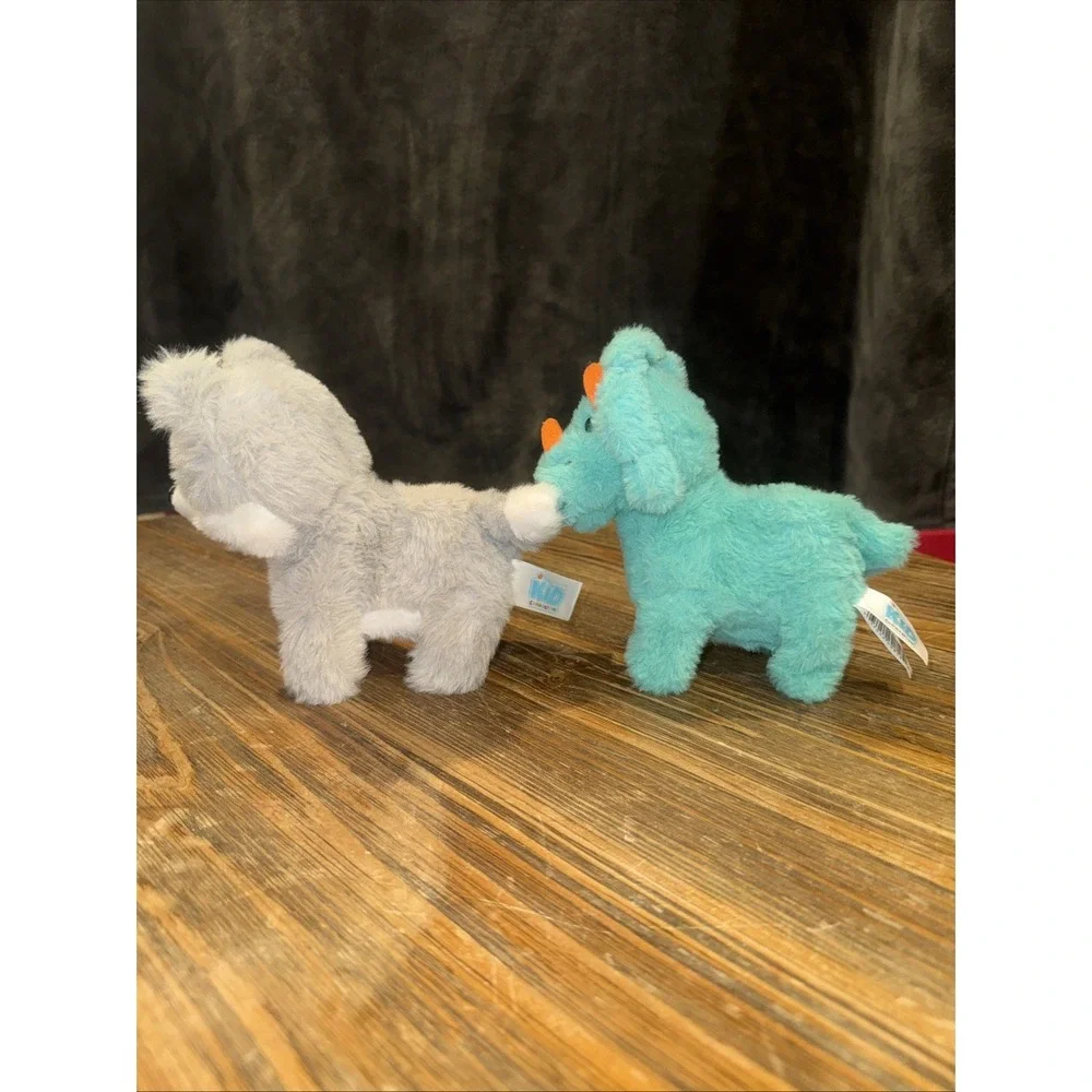 Lot Of 2 Husky Puppy Dog Wolf Plush Mini Pet Animal Kid Connection Walking Sound